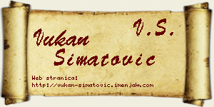 Vukan Simatović vizit kartica